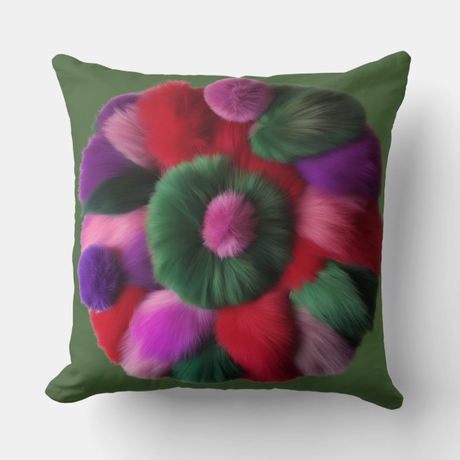 Illusion Sur Coussin Vert Accent - Tissu unique (Recto)
