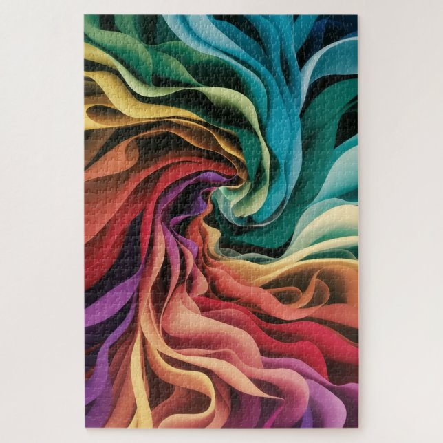 Illusions de Réseau Vibrant | Puzzle Abstrait Colo (Vertical)