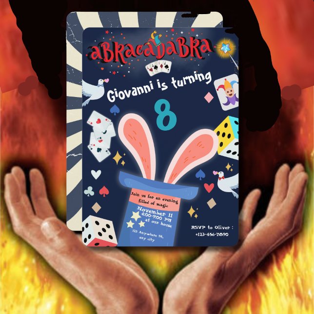 Illusions magiques Anniversaire Fête Invitation (Créateur téléchargé)