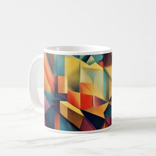Illusions Magiques : Design de Tasse d'Art Cubiste (Devant gauche)