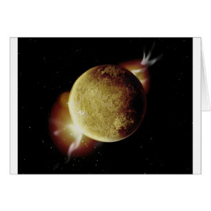 illustration 3d de la planète jaune dans l'univers