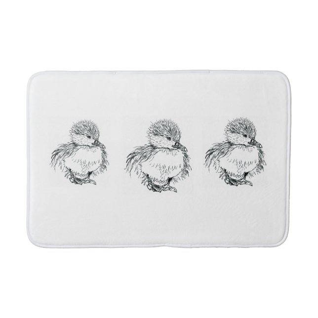 illustration à l'encre de tapis de bain de caneton (Devant)