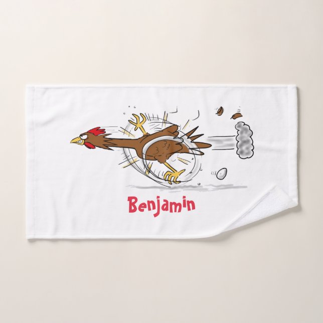 Illustration amusante de poulet cool (Serviette à main)