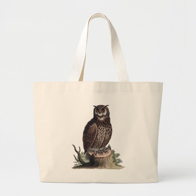 Illustration antique d'un hibou sur le Sac fourre- (Devant)