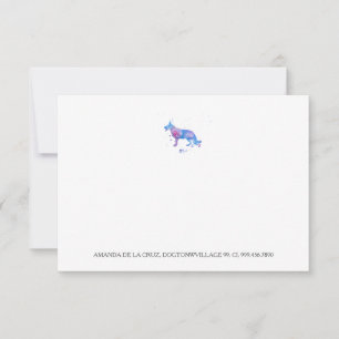 Illustration aquarelle Berger Allemand bleu violet