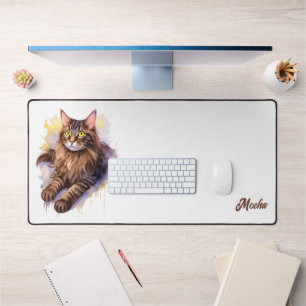 Illustration aquarelle de chat blanc doux