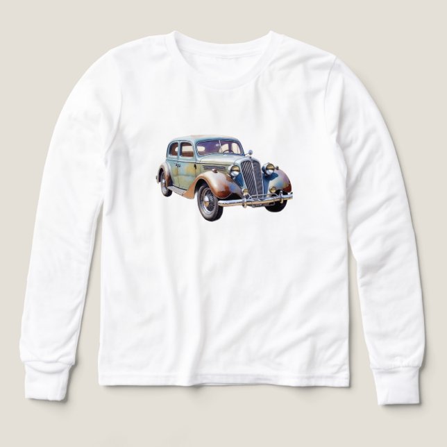 Illustration aquarelle de voiture classique vintag (Motif recto)