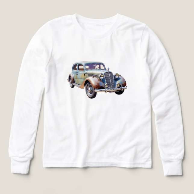 Illustration aquarelle de voiture classique vintag (Motif recto)