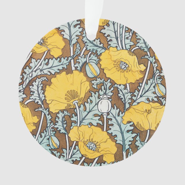Illustration Art Nouveau Poppy Fleur Jaune (devant)