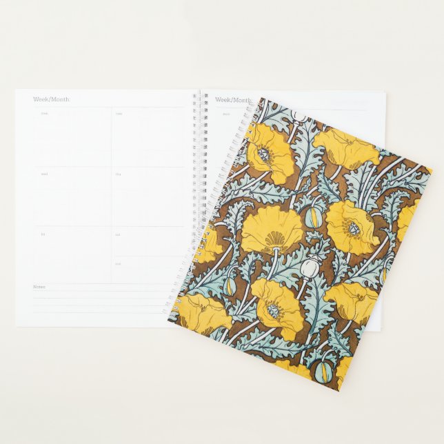 Illustration Art Nouveau Poppy Fleur Jaune (Devant avec enveloppe)