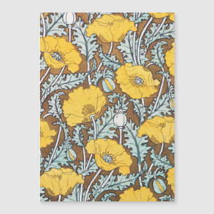 Illustration Art Nouveau Poppy Fleur Jaune