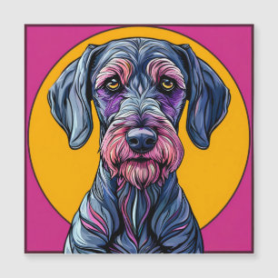 Illustration artistique colorée d'un chien sur fon
