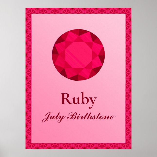 Illustration Birthstone pour Juillet - Poster Ruby (Devant)