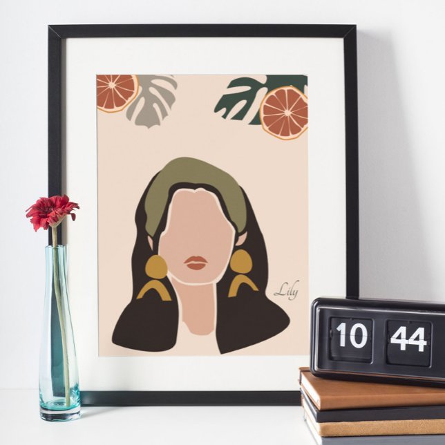Illustration Boho Woman, Poster des tons terre (Créateur téléchargé)