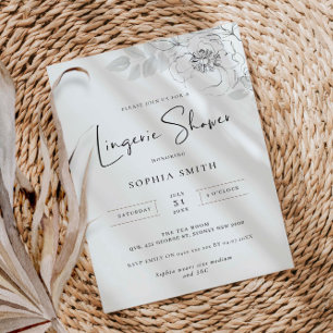 Illustration Botanique Lingerie Douche Invitation