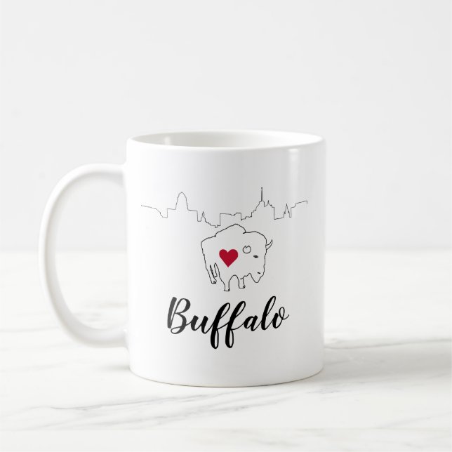 Illustration Buffalo Skyline de café Mug (Gauche)