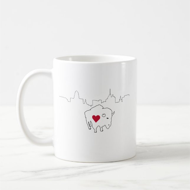 Illustration Buffalo Skyline de café Mug (Gauche)