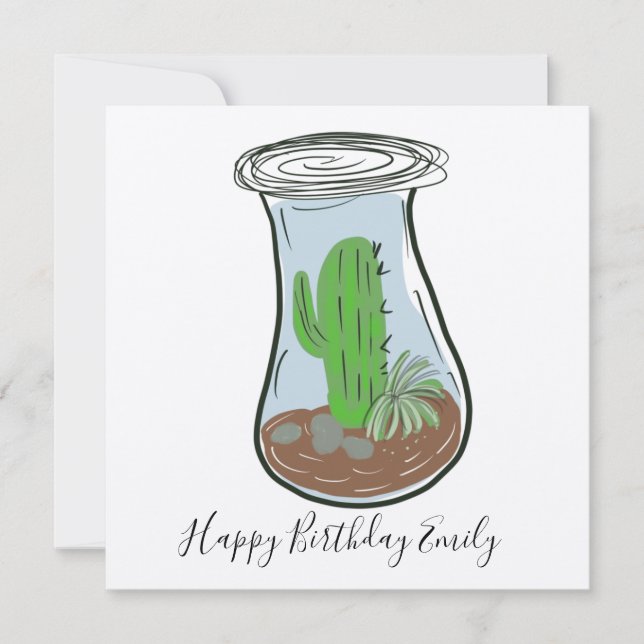 Illustration Cactus Jar Greenery (Devant)