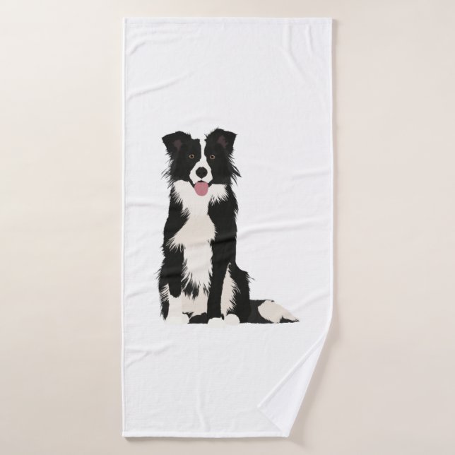 Illustration Collie Bordure ! (Serviette de bain)