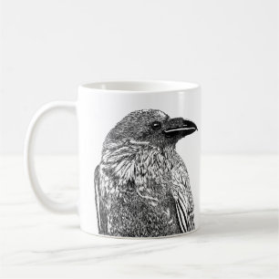 Illustration corbeau café Mug