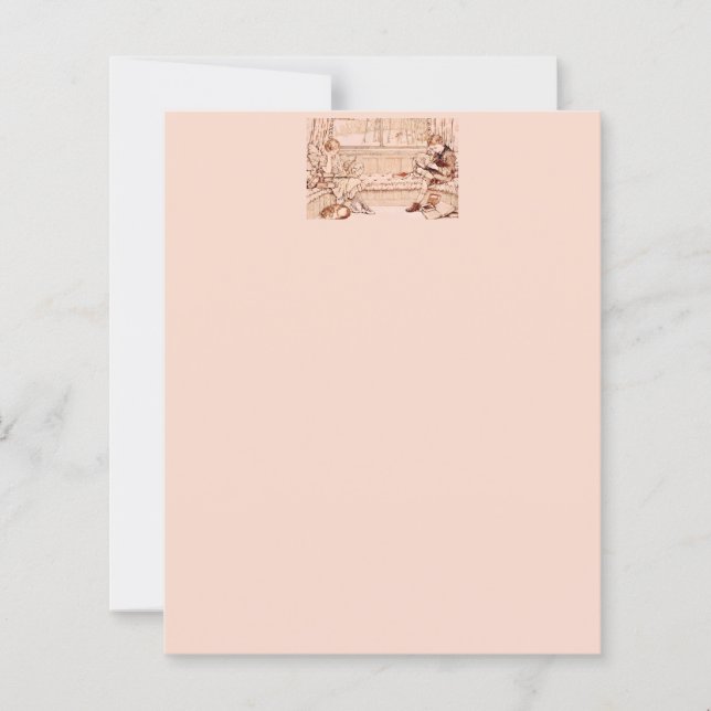 Illustration cosy d'enfants vintage lisant (Devant)