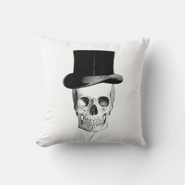 Illustration crâne vintage avec coussin casquette (Recto)