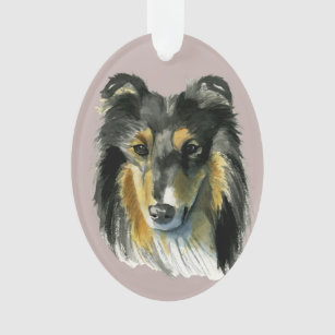 Illustration d'aquarelle de chien de colley