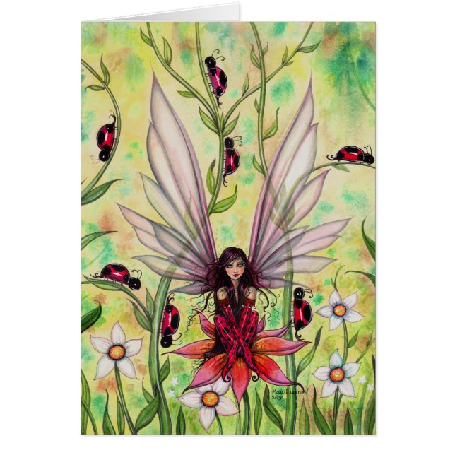 Illustration d'art fantastique de fée coccinelle (Devant)