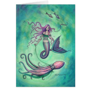 Illustration d'art fantastique de sirène avec pieu