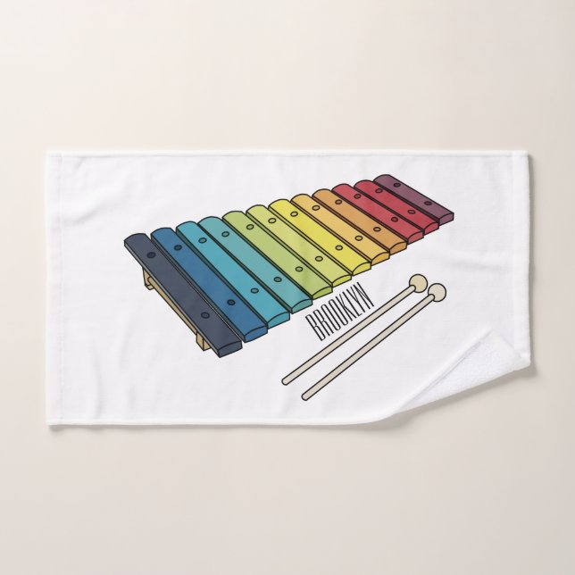 Illustration de bande dessinée en Xylophone (Serviette à main)
