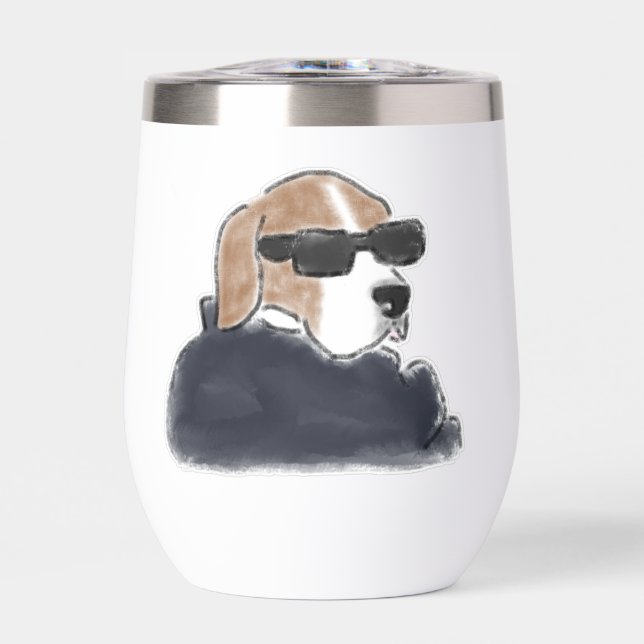 Illustration de Beagle Cool Chien portant des Lune (Avant)
