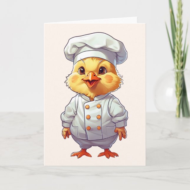 Illustration de bébé poulet chef Carte de vœux vie (Devant)