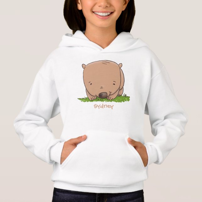Illustration de bébé wombat mignon en style cartoo (Devant)