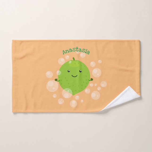 Illustration de bulles de chaux vert mou (Serviette à main)