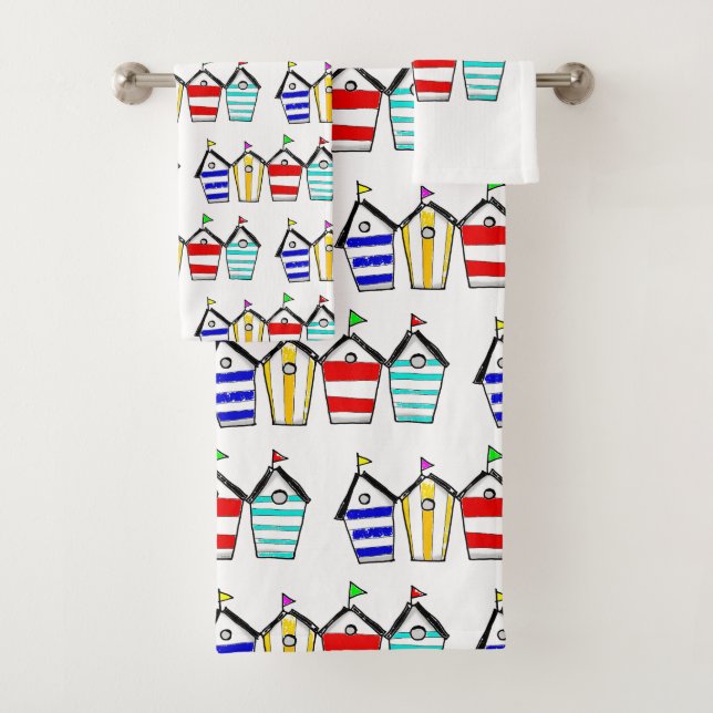 Illustration de cabane de plage colorée (En situation)