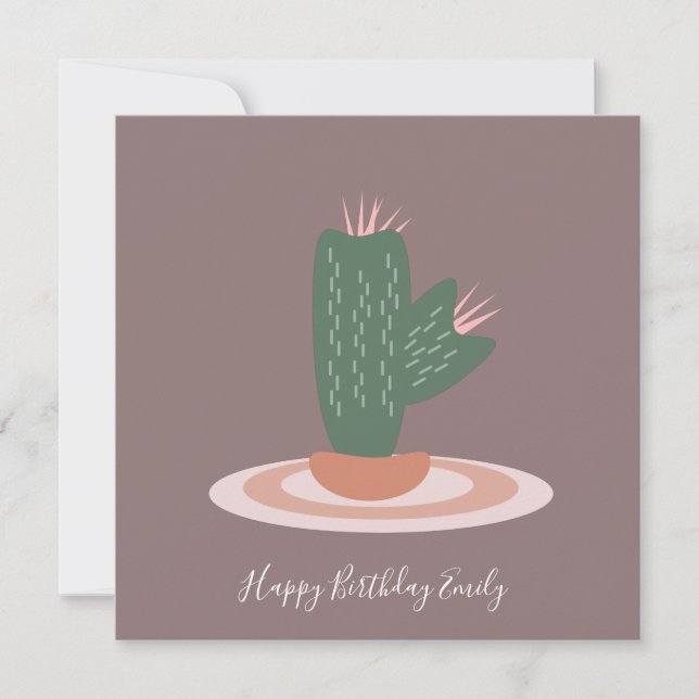 Illustration de cactus épineux simple pour anniver (Devant)