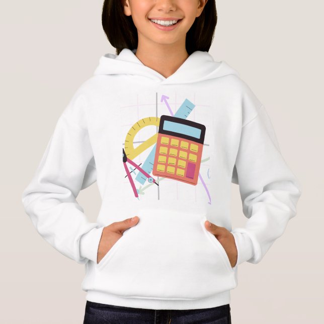 Illustration de calculatrice mignonne et de fourni (Devant)