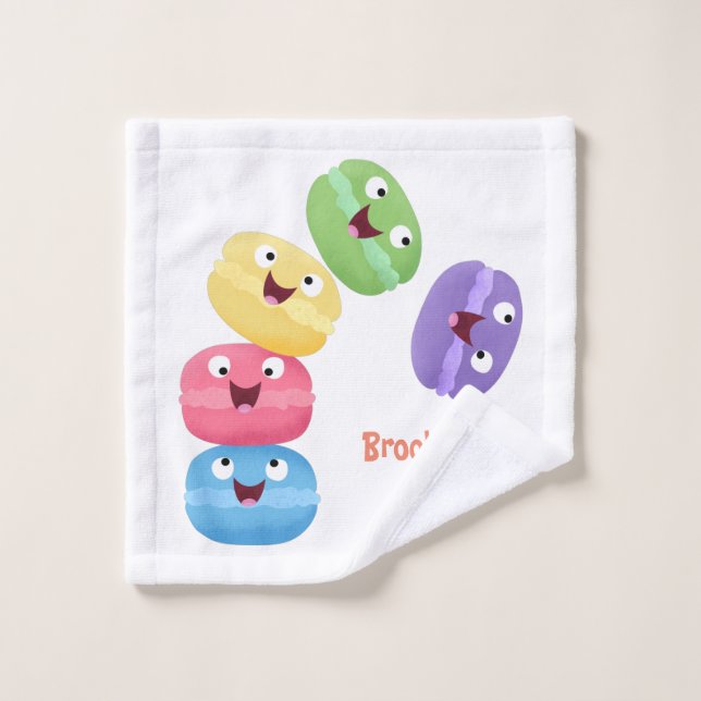 Illustration de caricature de macarons marrant mig (Gant de toilette)