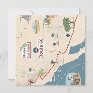 Illustration de carte de voyage vintage Route 66