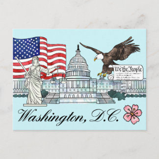 Illustration de carte postale de Washington D.C.