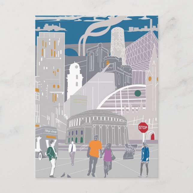 Illustration de carte postale Manchester (Devant)