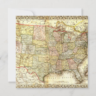 Illustration de carte vintage des États-Unis d'épo