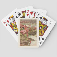 Illustration de cartes à jouer Flamant Rose Vintag