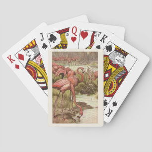Illustration de cartes à jouer Flamant Rose Vintag