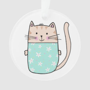 Illustration de chat floral mignon pour enfants