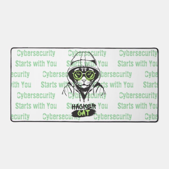 Illustration de chat hacker mignon – Cadeau de cyb (Recto)