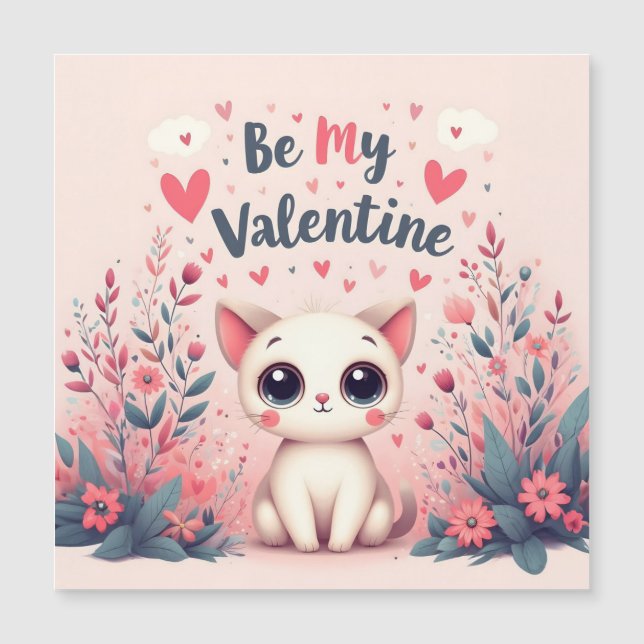 Illustration de chat mignon pour la Saint-Valentin (Devant)