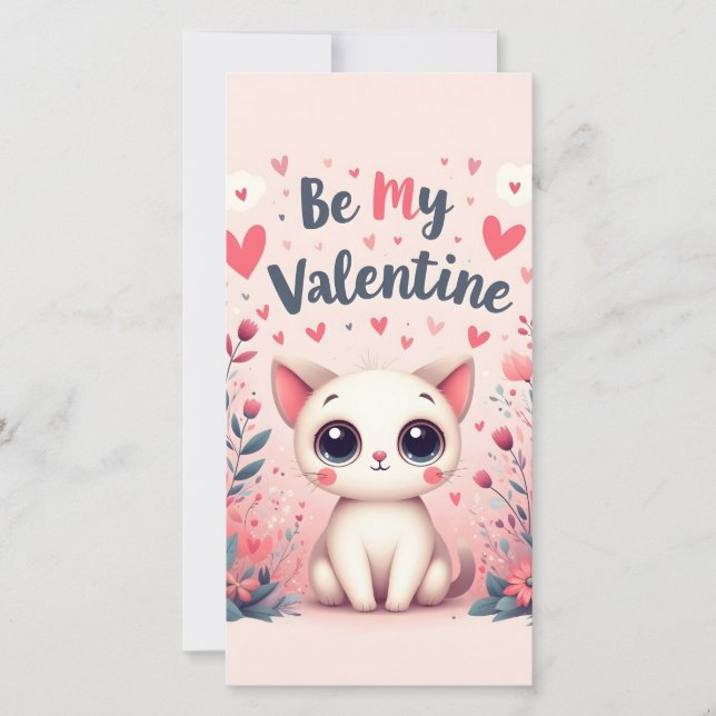 Illustration de chat mignon pour la Saint-Valentin (Devant)