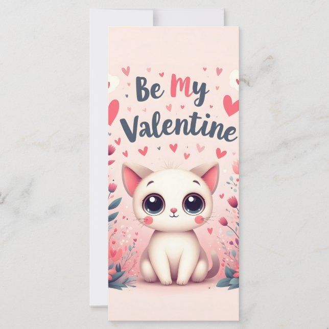 Illustration de chat mignon pour la Saint-Valentin (Devant)