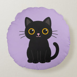 Illustration de chat noir mignon Coussin & décorat